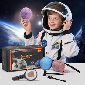 Hovydzz Gemstones Dig Kit reveals 15 gems beneath lunar surface, fueling hands-on geology curiosity.