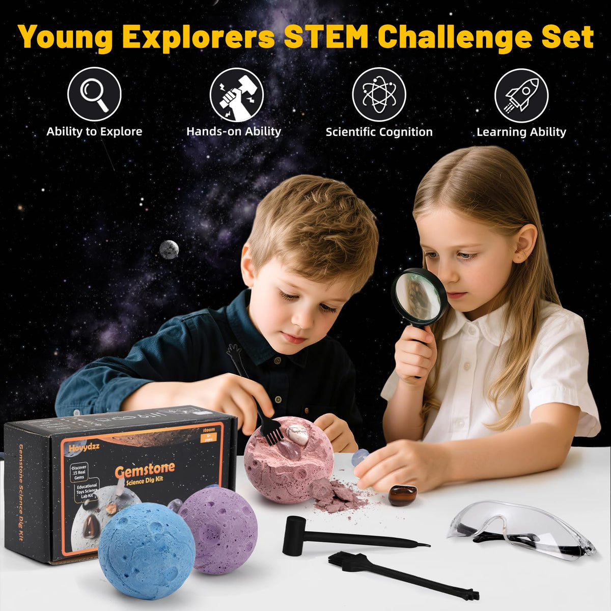 Hovydzz Gemstones Dig Kit doubles as portable STEM lab for curious minds.