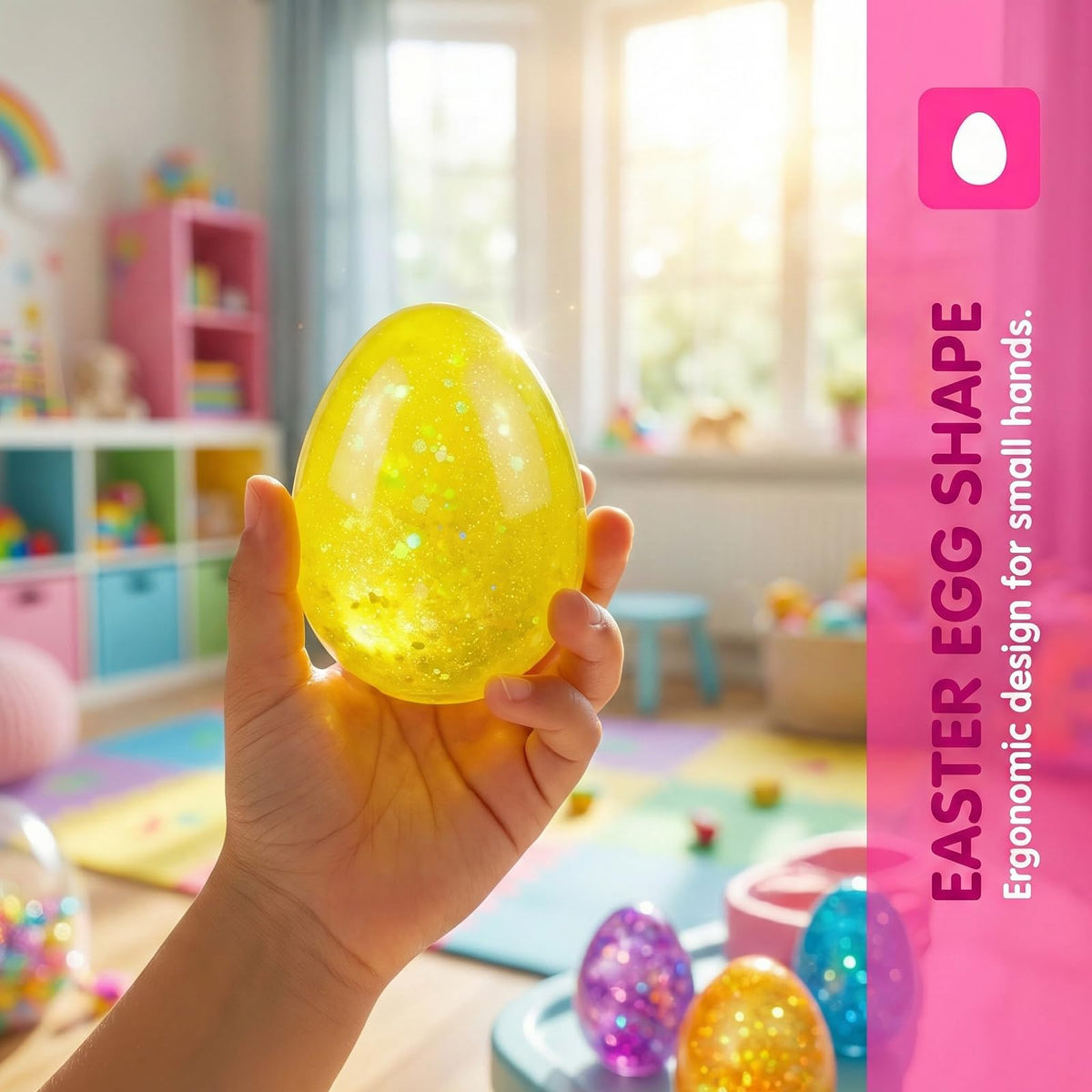 Howzcci Easter Egg Squeeze Blue — colorful fidget toy for focus