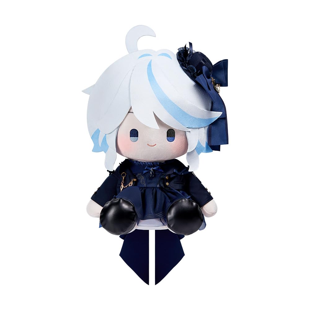 Hoyoverse Furina impression sitting plushie front view showcases cozy display and collectible appeal.