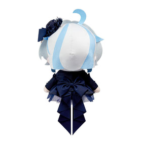 Hoyoverse Furina impression sitting plushie side view highlights portable decor and gentle pose.