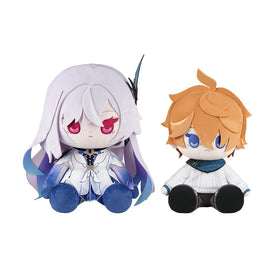 HOYOVERSE Skirk seated doll, left profile, detailed paintwork for fans.