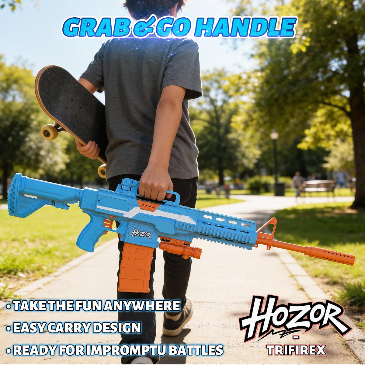 Hozor TriFireX foldable bipod stabilizes shots.