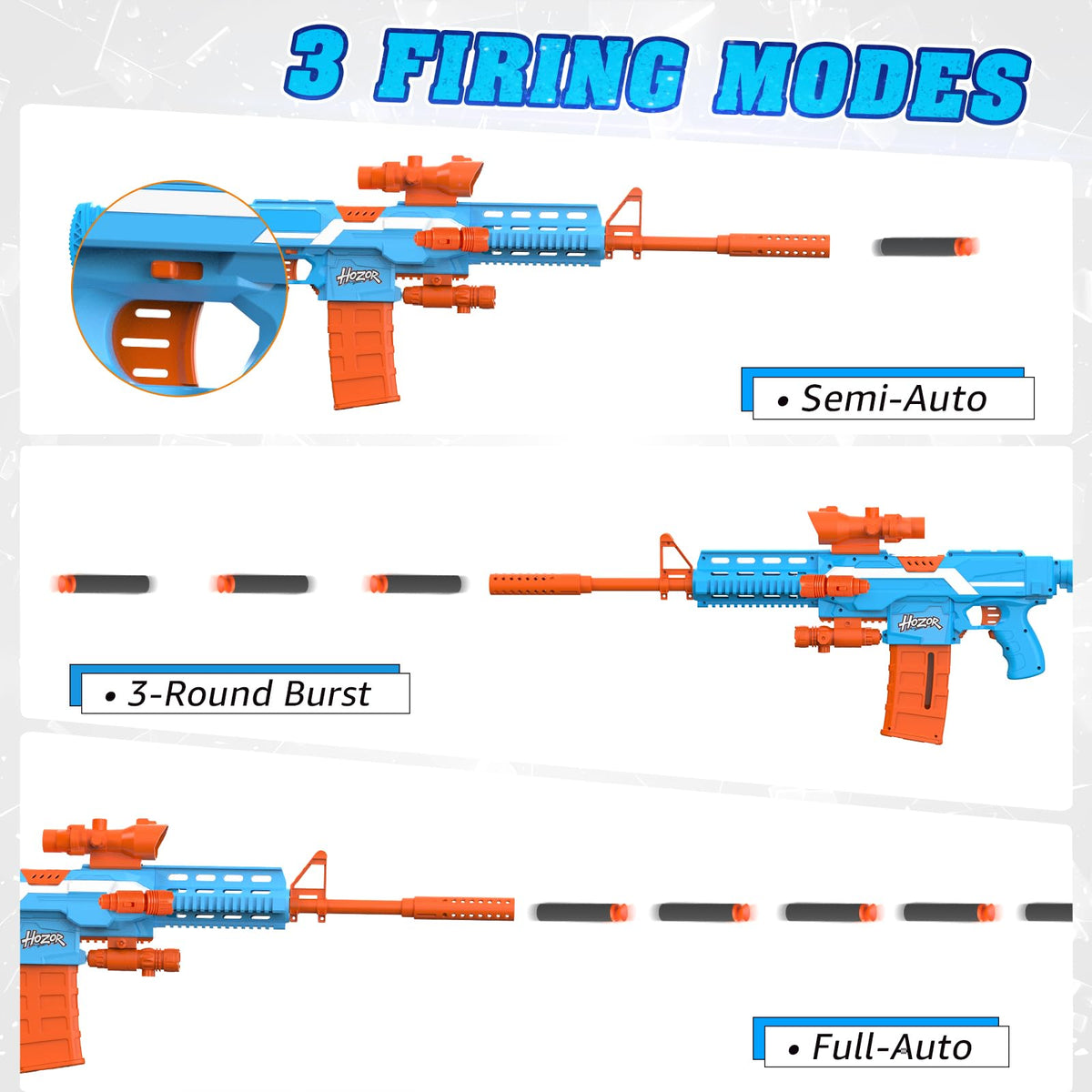 Hozor TriFireX scope attachment for precise aiming.