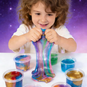 HPLTLKY Galaxy Slime Kit packaged set ready for gifting and party favors.