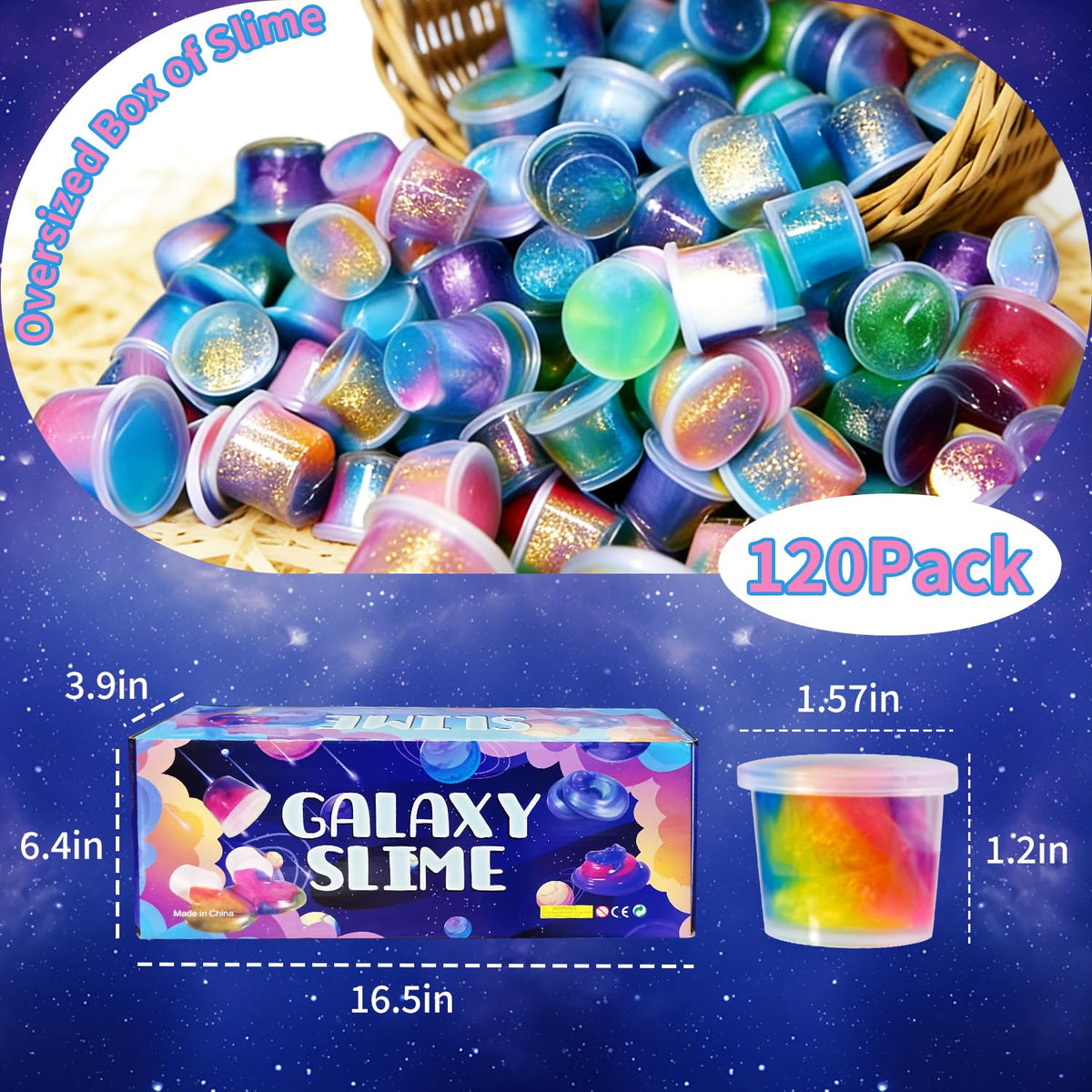 HPLTLKY Galaxy Slime Kit stocking stuffer delight for boys and girls.