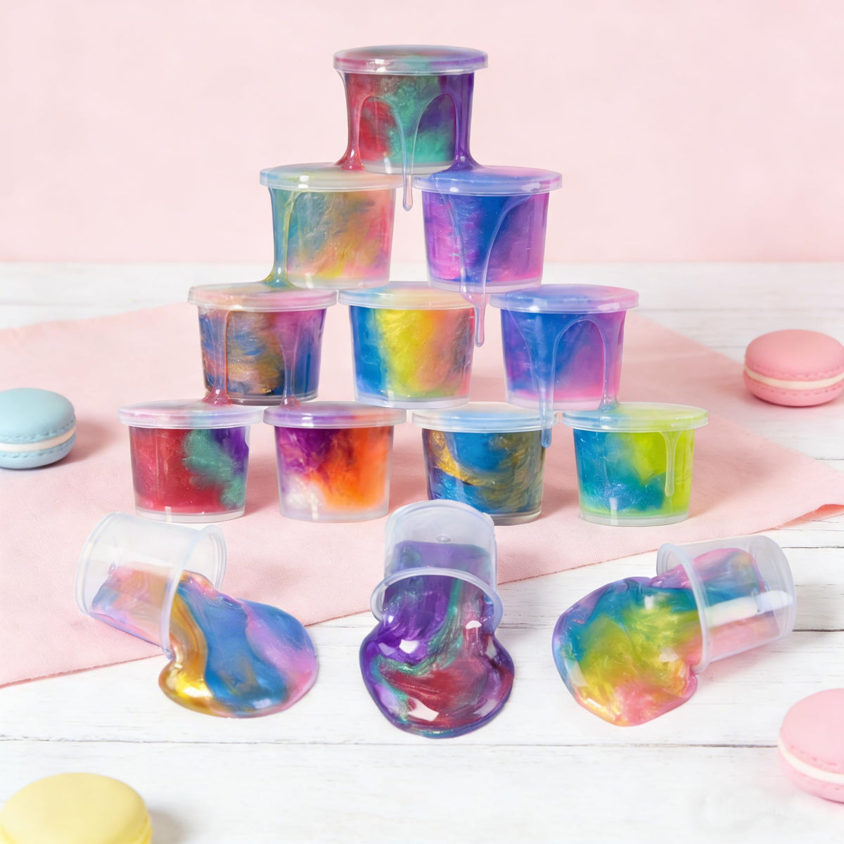 HPLTLKY Galaxy Slime Kit multicolor slime palette glides smoothly for satisfying sensory sessions.