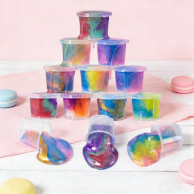 HPLTLKY Galaxy Slime Kit multicolor slime palette glides smoothly for satisfying sensory sessions.