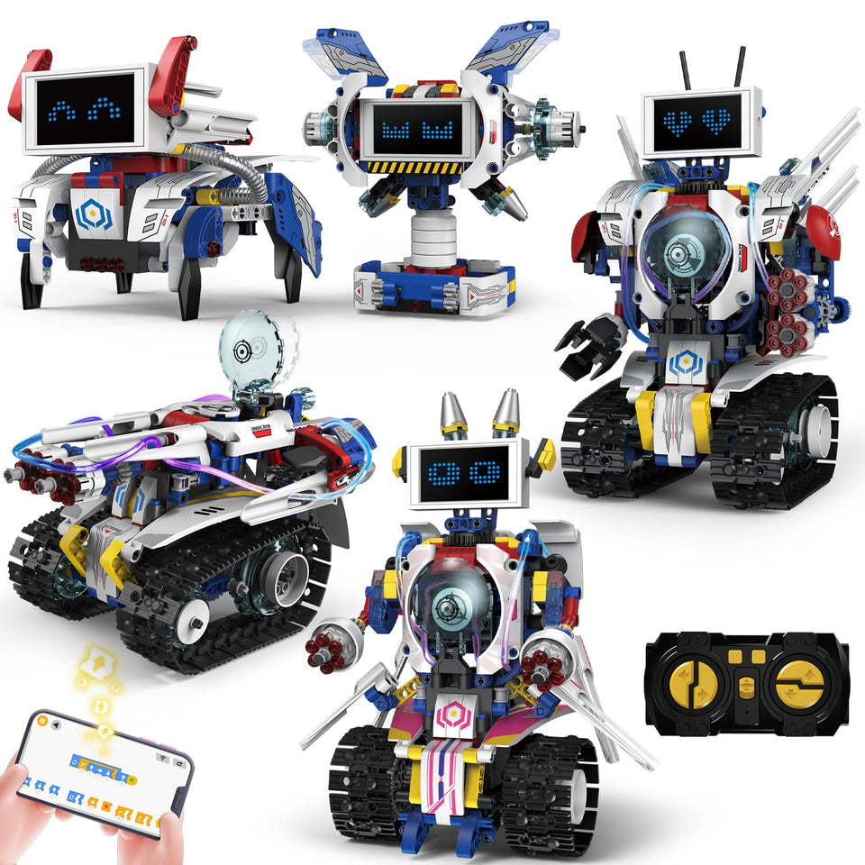 HPROMOT robot kit assembly featuring 603 pieces for hands-on STEM learning.