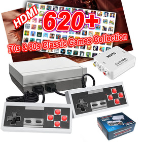 Hqeeun 620 retro console front view highlights a compact, all-in-one arcade setup