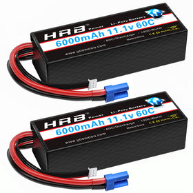 HRB 3S 6000mAh LiPo battery with EC5 plug for reliable RC power.