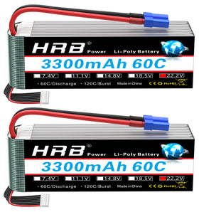 HRB POWER 2-pack softcase battery front view for stable RC flight
