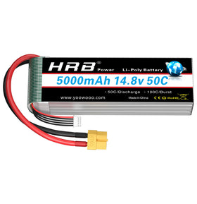 HRB Power 4S LiPo front view for RC model readiness