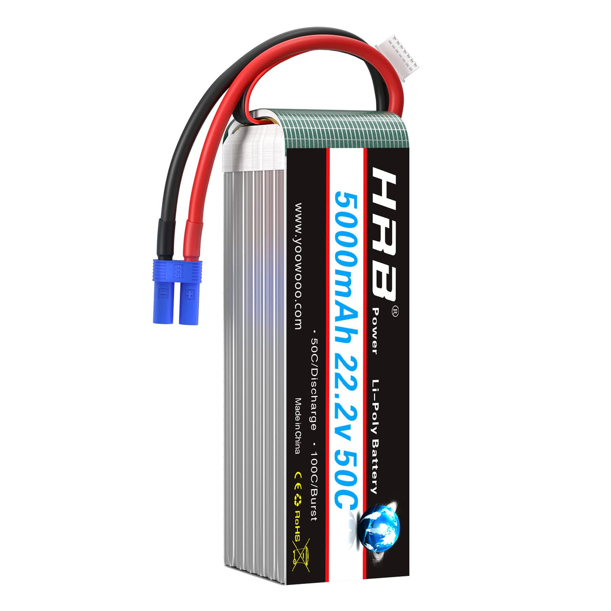 HRB POWER safe handling image with labeling and LiPo storage tips.