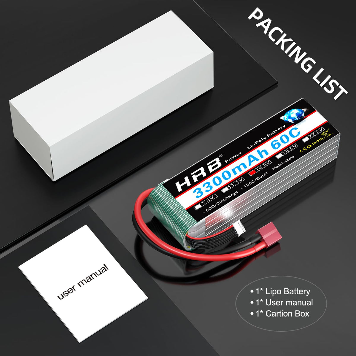 Soft case and plug area of HRB POWER battery for easy swaps.