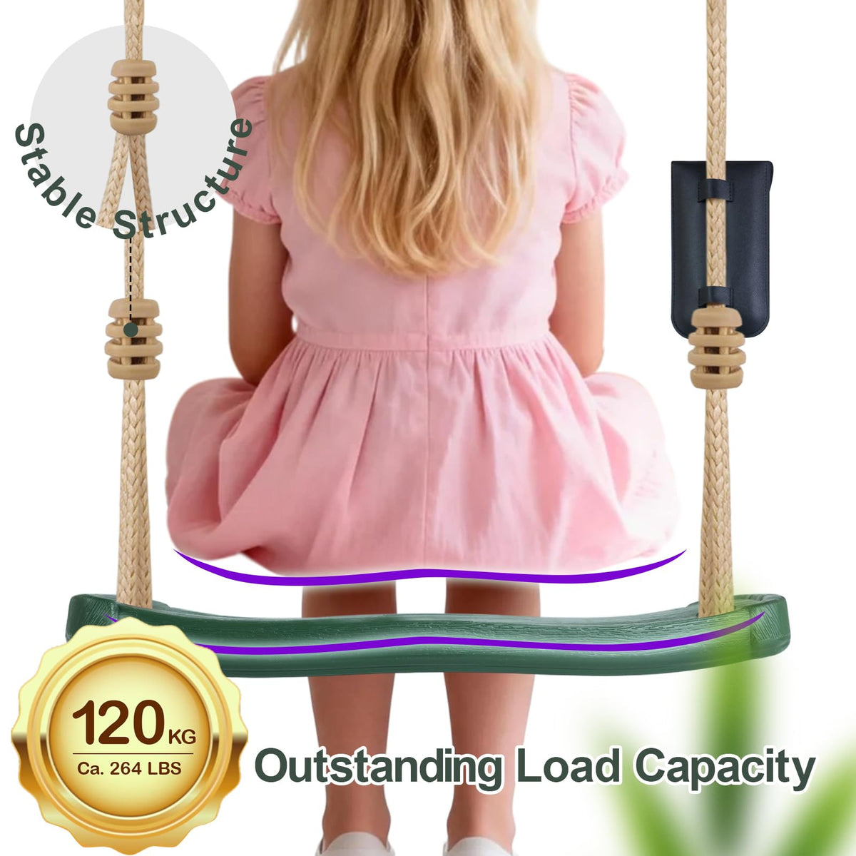 Hryniiex durable straps and carabiners enable secure, quick swing setup.