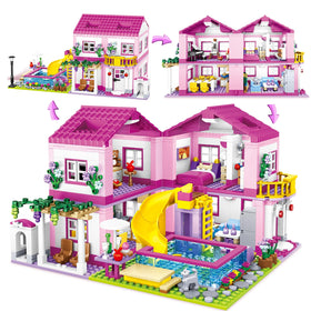 HSANHE Pink Girls Summer Villa House for imaginative play and creativity