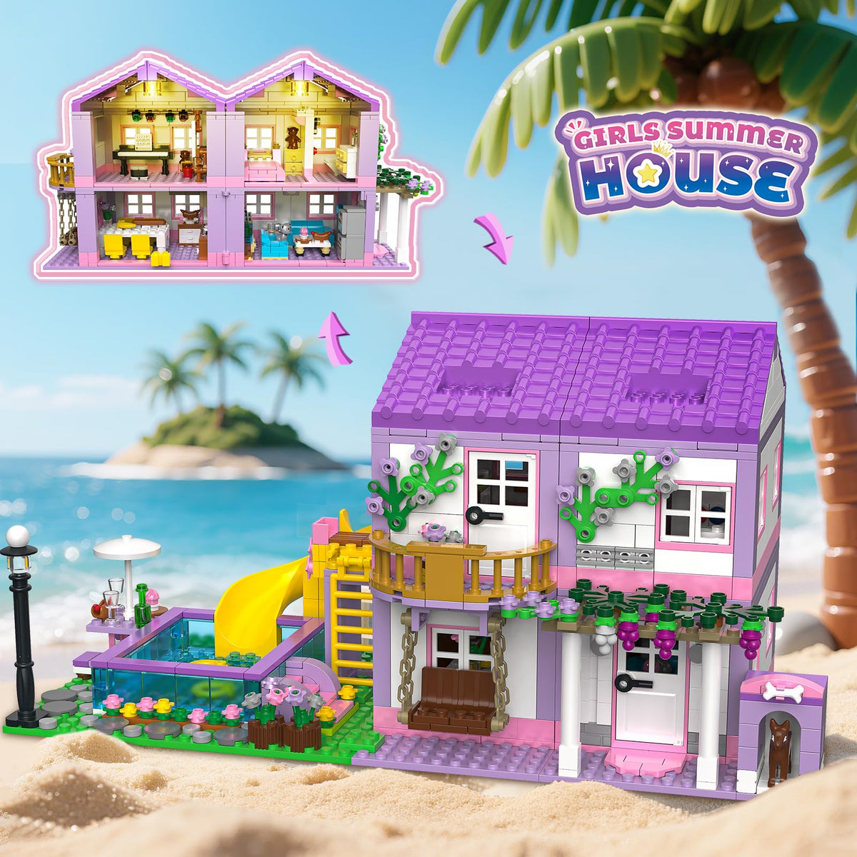 HSANHE Purple Girls Summer Villa folding design enables easy storage after play.