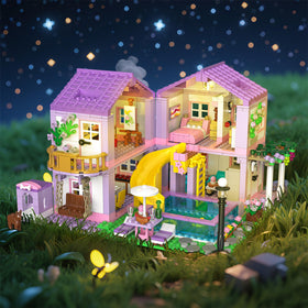 HSANHE Purple Girls Summer Villa outdoor pool and slide offer summertime imagination.