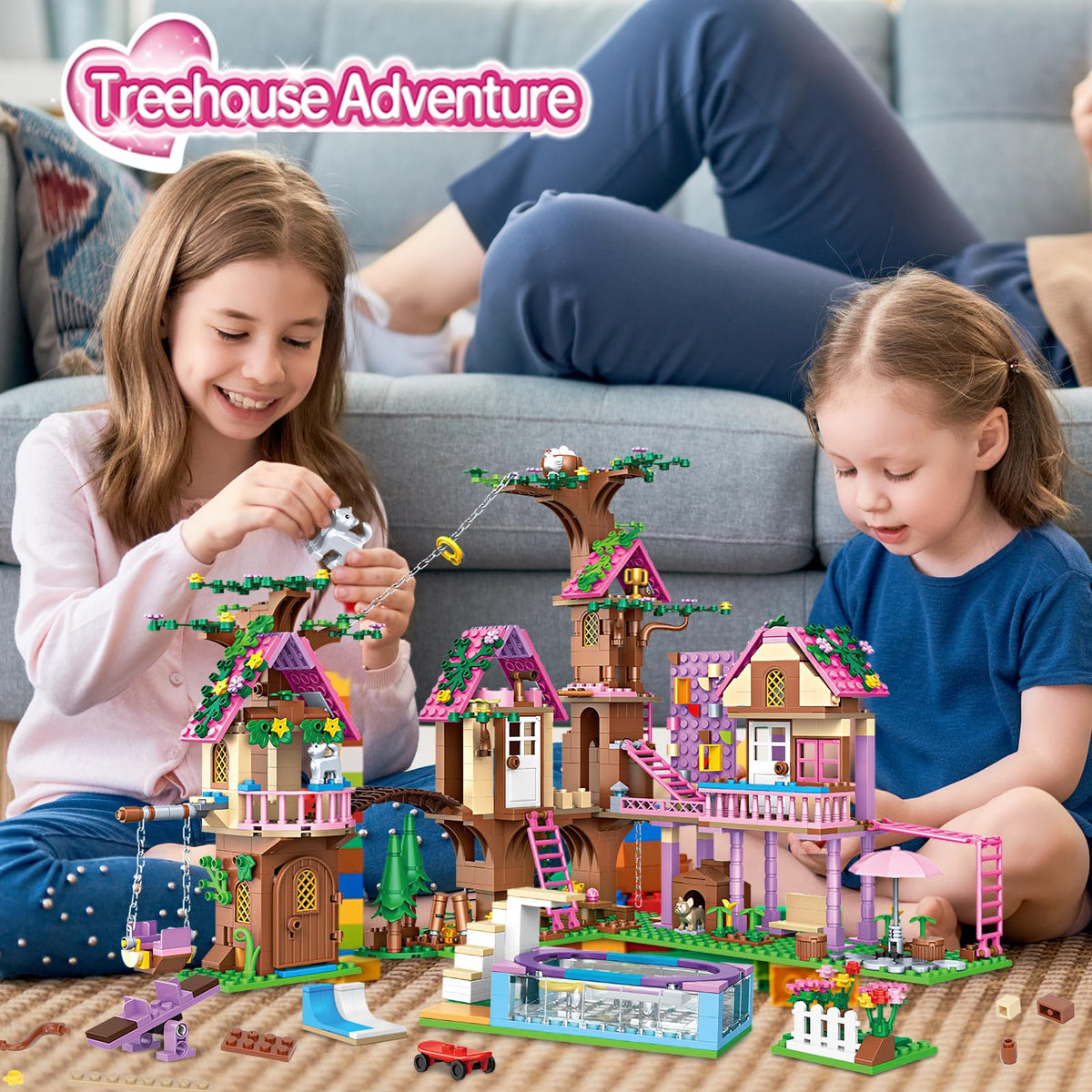 HSANHE tree house-building-set forest-adventure inspires afternoons of exploration and pretend forest living.