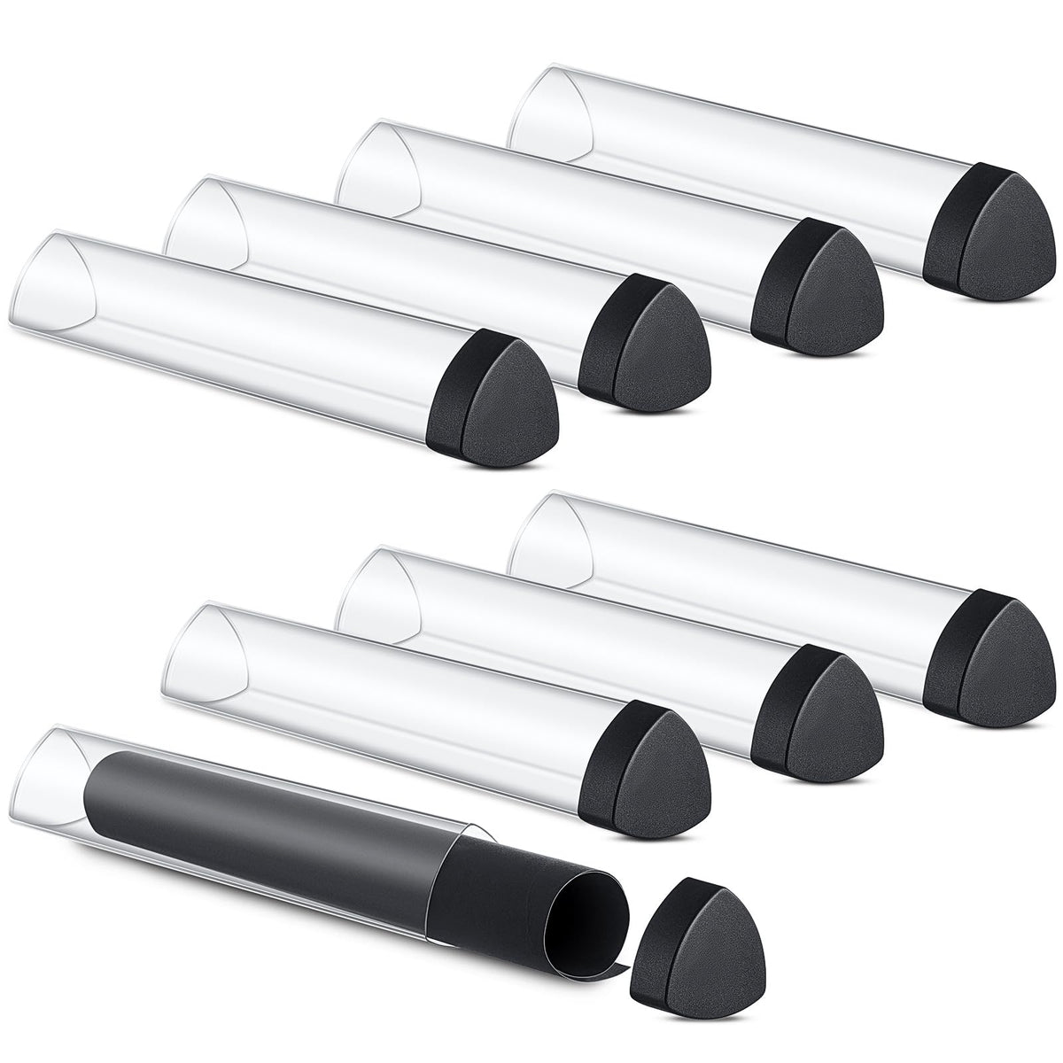 Hsei 8-pcs gaming prism playmat tube keeps mats organized and portable.