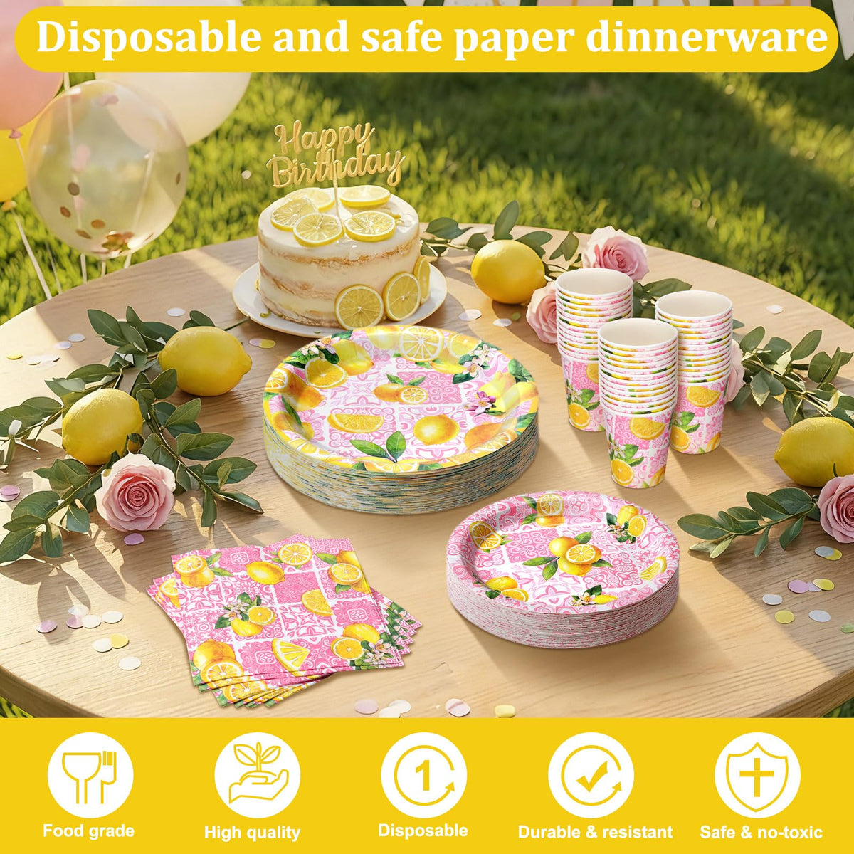 Hsei pink lemon folded napkin 5x5 inches for tidy place settings