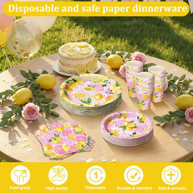 Hsei pink lemon folded napkin 5x5 inches for tidy place settings