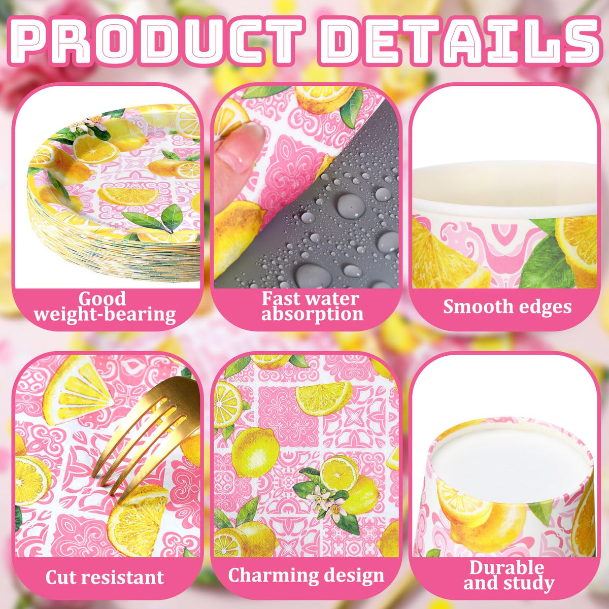 Hsei pink lemon unfolded napkin 9.8x9.8 inches for full coverage