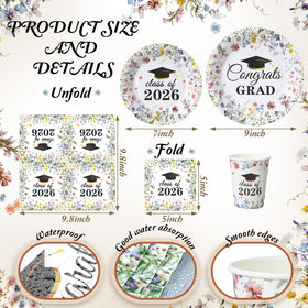 Hsei wildflower graduation cups with 9-ounce capacity for beverages