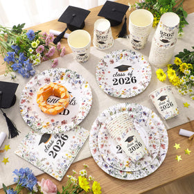 Hsei wildflower graduation napkins for easy handling and clean presentation