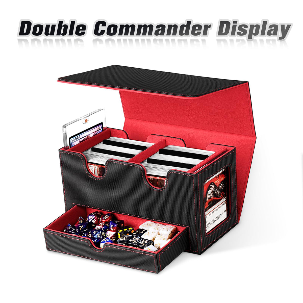 HSMH MTG Deck Box left commander slot for showcasing your commander.