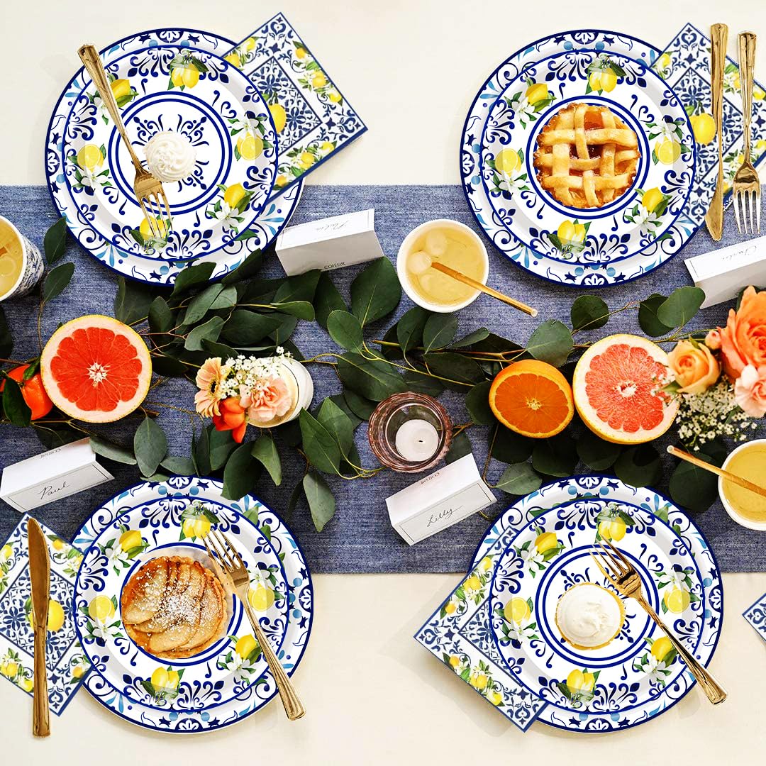 HSPAIDYP Capri Lemon disposable tableware enables quick cleanup after meals.