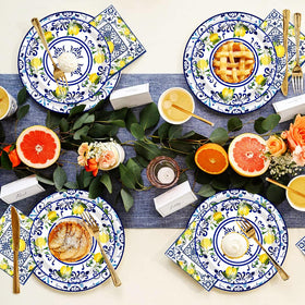 HSPAIDYP Capri Lemon disposable tableware enables quick cleanup after meals.