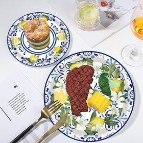 HSPAIDYP Capri Lemon 7-inch yellow lemon dessert plate brightens dessert tables.