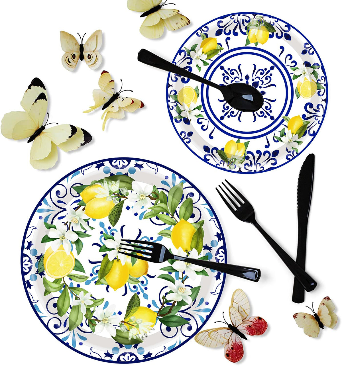HSPAIDYP Capri Lemon 9-inch yellow lemon plate adds cheerful color to outdoor gatherings.