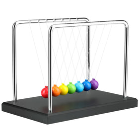 HSRBO Newtons Cradle with 7-color beads for a vibrant desk display.
