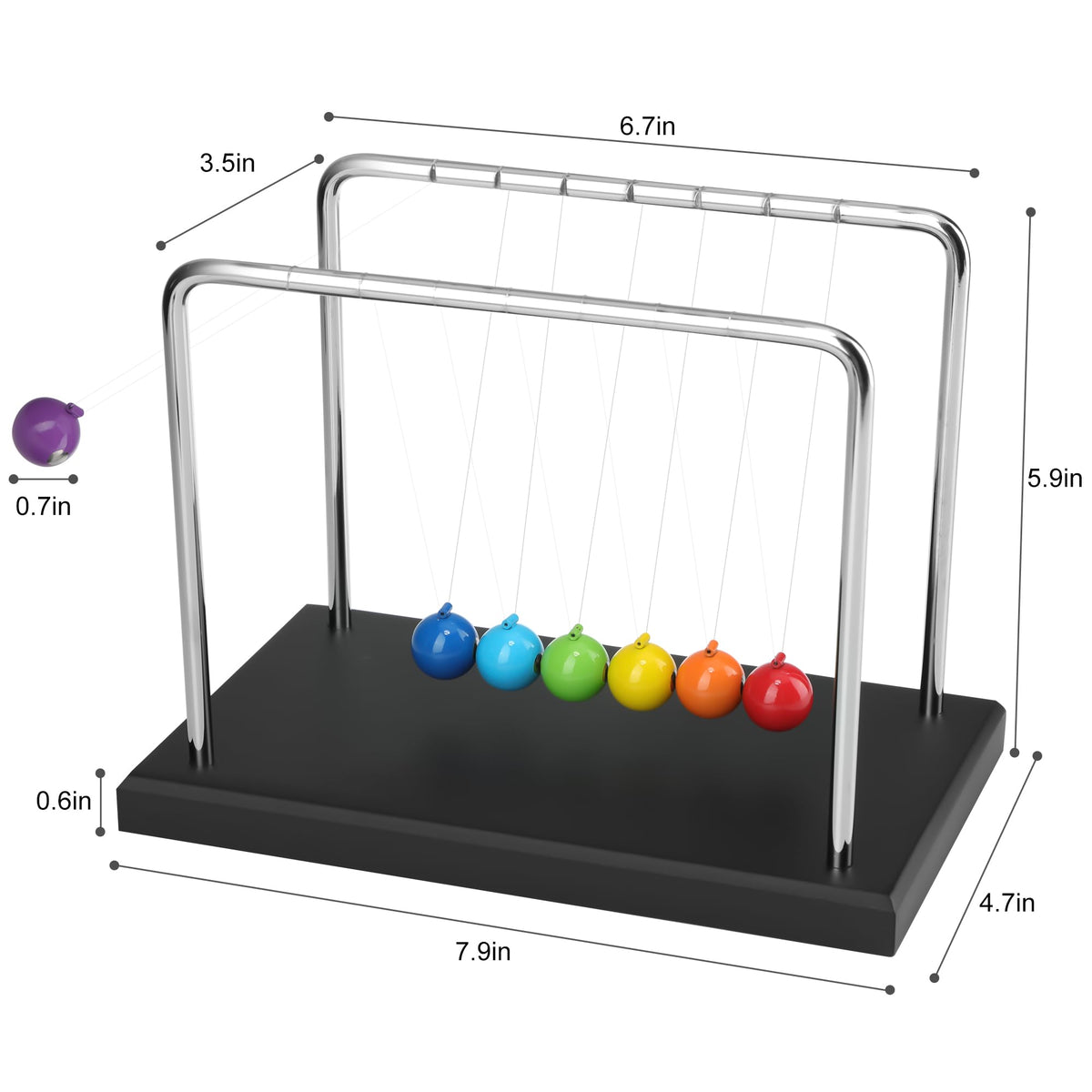 HSRBO Newtons Cradle on a black base provides stable office center decoration.