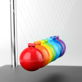 HSRBO Newtons Cradle on your desk creates a stylish educational focal point.