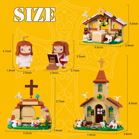 HTOWPMLS Jesus 3-in-1 contents include bricks and parts for three figures