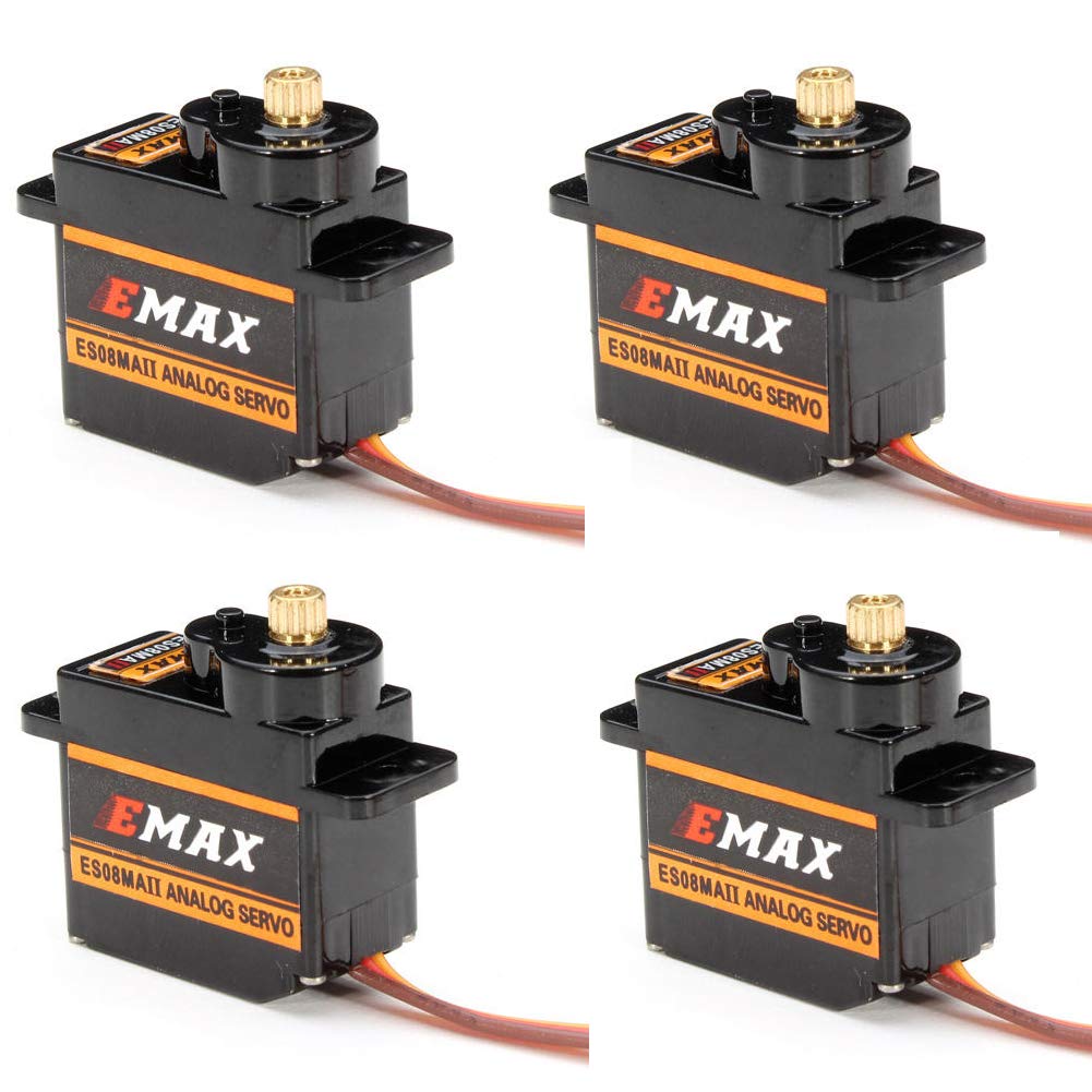 HTRC EMAX ES08MA II 12g servo front view for compact, precise RC control.