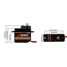 HTRC EMAX ES08MA II 12g servo in RC model enables smooth surface control.