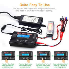 HTRC LiPo charger adapter cord offers flexible power options for setups.