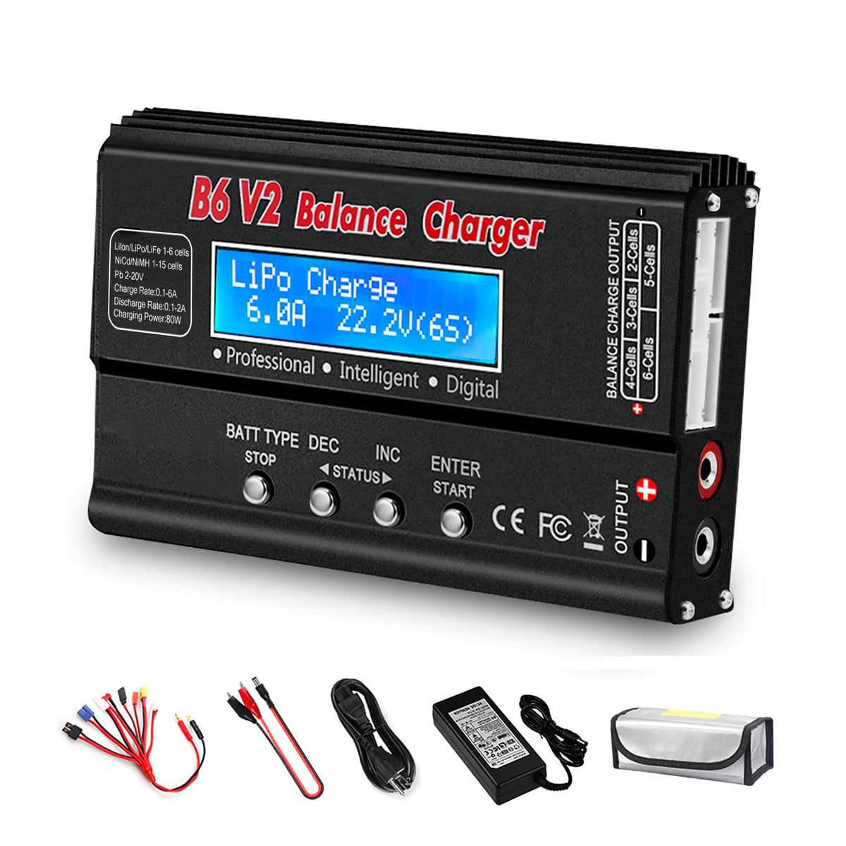 HTRC LiPo charger balance front view for safe, easy at‑home charging.
