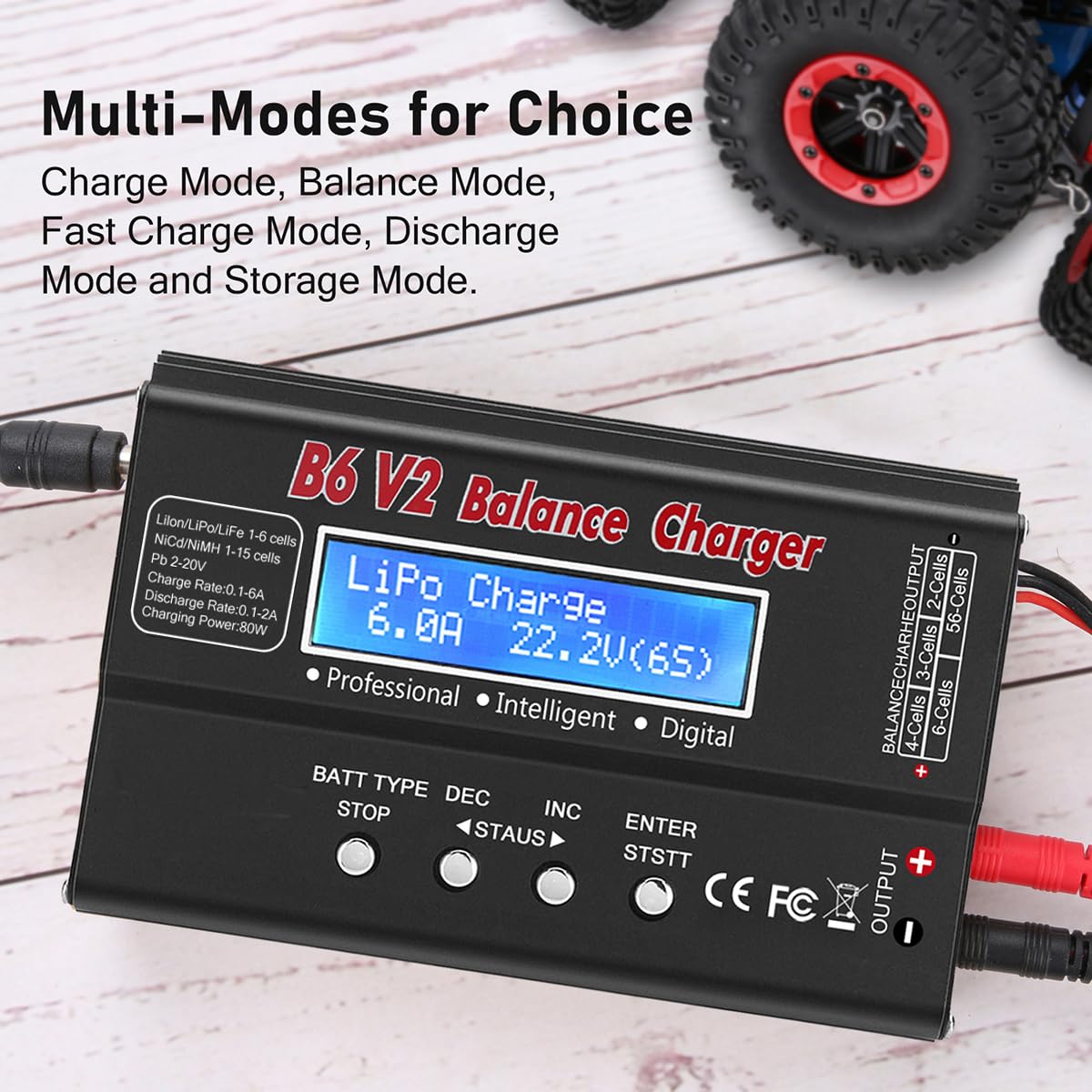 HTRC LiPo charger charge mode panel enables efficient power delivery.