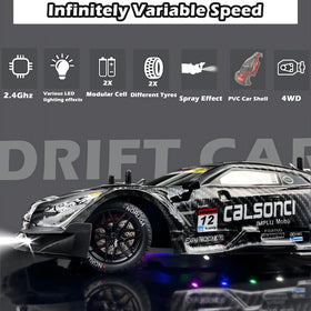HTURCCOP drift car 4WD chassis design supports rugged play.