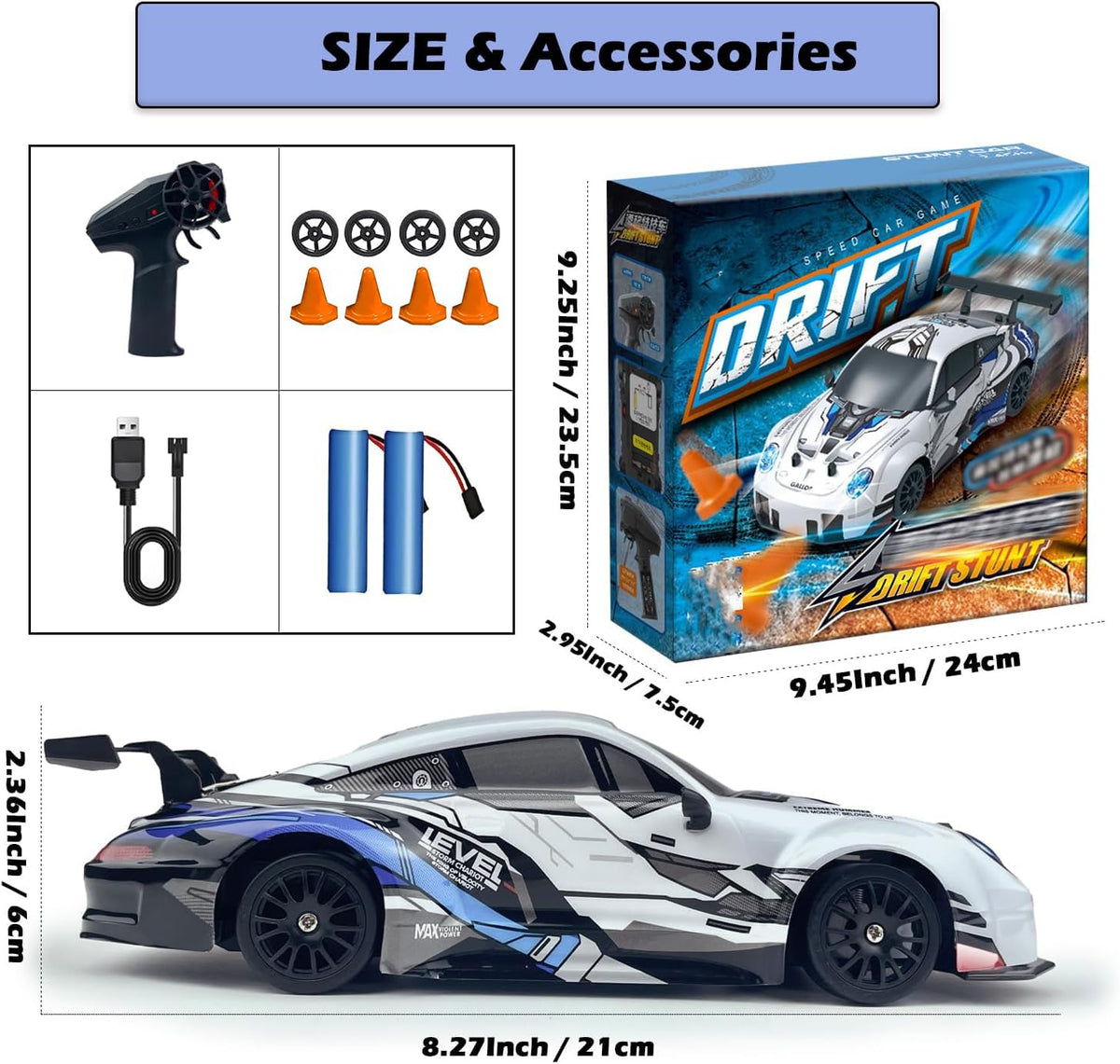 HTURCCOP RC drift car drift tires help controlled slides on suitable surfaces.