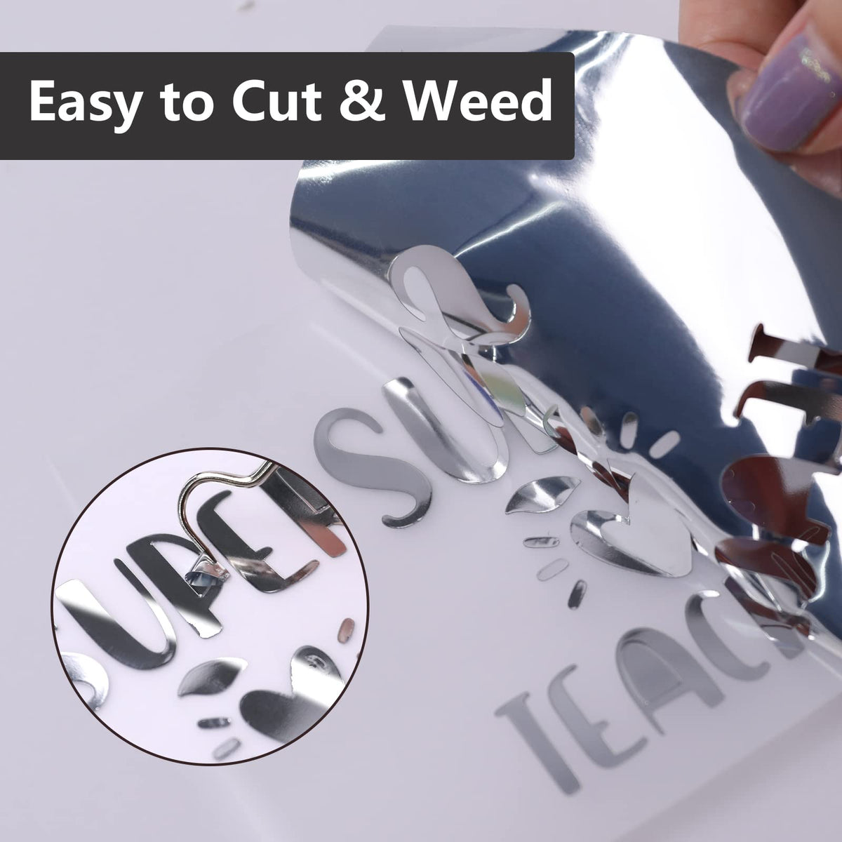 HTVRONT easy cut and weed vinyl for clean, precise results.