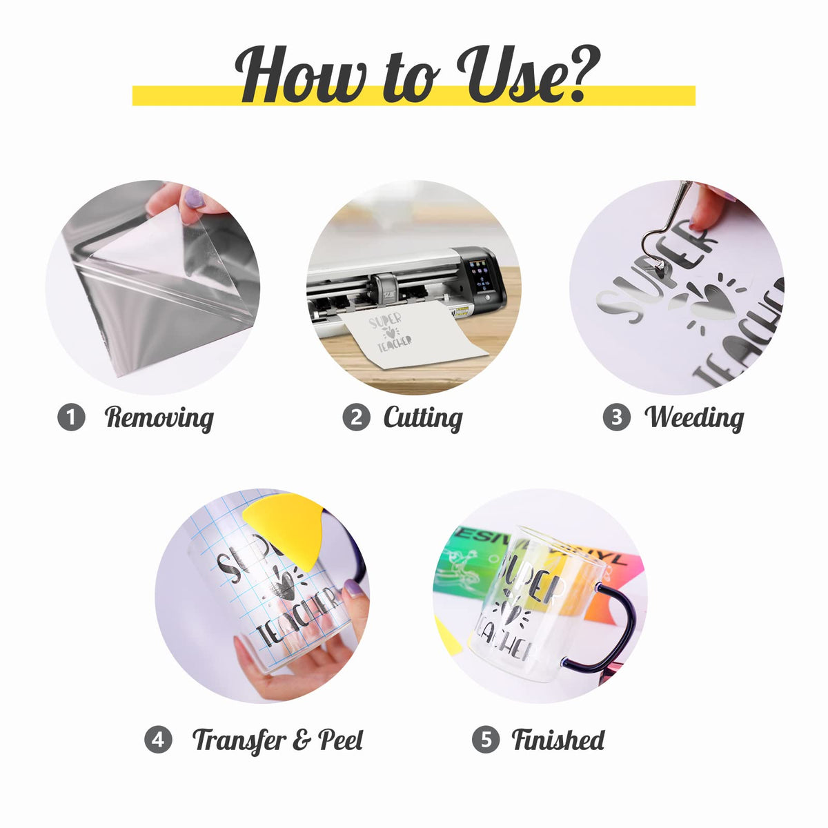 HTVRONT strong sticky adhesive vinyl for durable indoor and outdoor use.