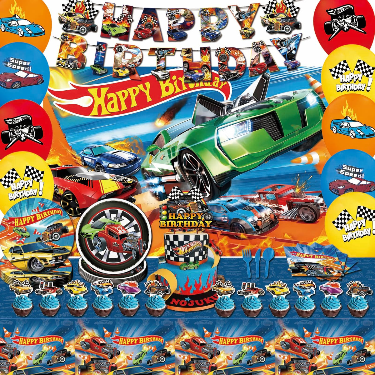 htwhvt hot car banner adds festive flair to birthday decor.