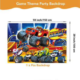 HTWHVT Monster Truck backdrop to transform party spaces and photos